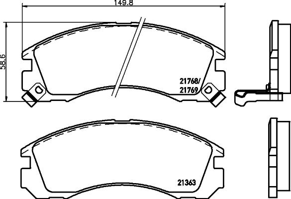 HELLA PAGID 355011751 - Bremžu uzliku kompl., Disku bremzes ps1.lv