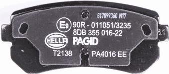 HELLA PAGID 8DB 355 016-221 - Bremžu uzliku kompl., Disku bremzes ps1.lv