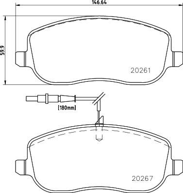 HELLA PAGID 8DB 355 010-501 - Bremžu uzliku kompl., Disku bremzes ps1.lv