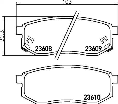 HELLA PAGID 8DB 355 010-011 - Bremžu uzliku kompl., Disku bremzes ps1.lv