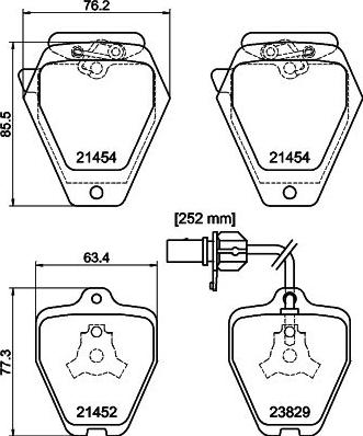 HELLA PAGID 8DB 355 010-191 - Bremžu uzliku kompl., Disku bremzes ps1.lv