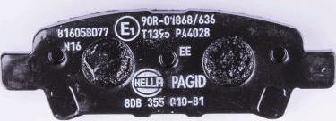 HELLA PAGID 8DB 355 010-811 - Bremžu uzliku kompl., Disku bremzes ps1.lv