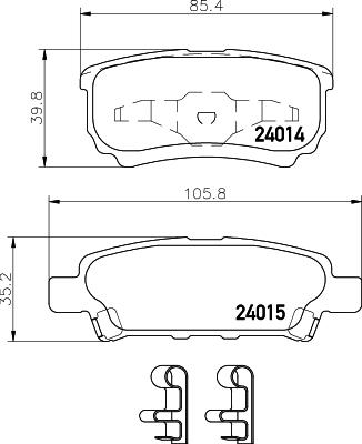 HELLA PAGID 8DB 355 010-811 - Bremžu uzliku kompl., Disku bremzes ps1.lv