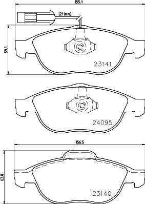 HELLA PAGID 8DB 355 011-651 - Bremžu uzliku kompl., Disku bremzes ps1.lv