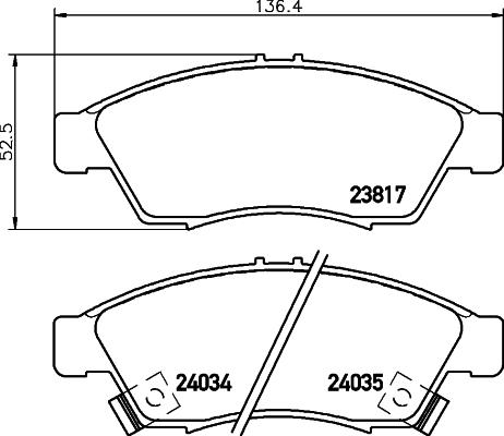 HELLA PAGID 8DB 355 011-081 - Bremžu uzliku kompl., Disku bremzes ps1.lv