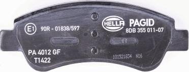 HELLA PAGID 8DB 355 011-071 - Bremžu uzliku kompl., Disku bremzes ps1.lv