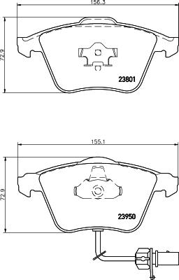 HELLA PAGID 8DB 355 011-711 - Bremžu uzliku kompl., Disku bremzes ps1.lv