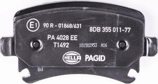 HELLA PAGID 8DB 355 011-771 - Bremžu uzliku kompl., Disku bremzes ps1.lv