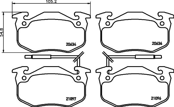 HELLA PAGID 8DB 355 018-941 - Bremžu uzliku kompl., Disku bremzes ps1.lv