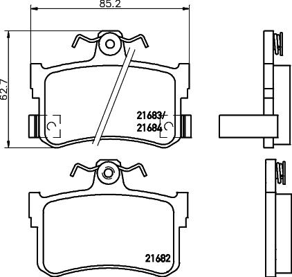 HELLA PAGID 8DB 355 018-611 - Bremžu uzliku kompl., Disku bremzes ps1.lv