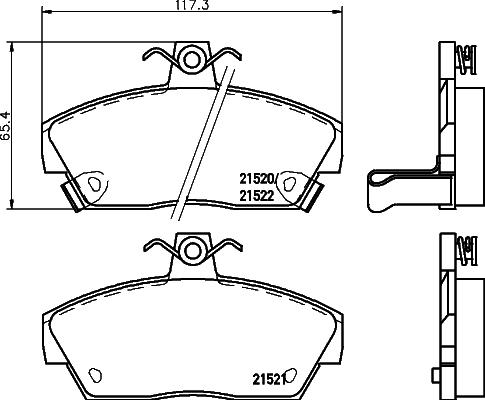 HELLA PAGID 8DB 355 018-161 - Bremžu uzliku kompl., Disku bremzes ps1.lv