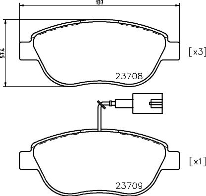 HELLA PAGID 8DB 355 018-831 - Bremžu uzliku kompl., Disku bremzes ps1.lv