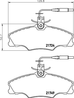 HELLA PAGID 8DB 355 018-201 - Bremžu uzliku kompl., Disku bremzes ps1.lv