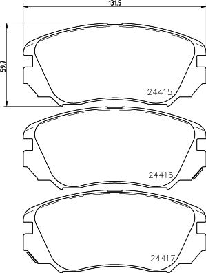 HELLA PAGID 8DB 355 032-561 - Bremžu uzliku kompl., Disku bremzes ps1.lv