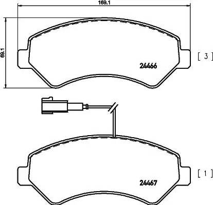 HELLA PAGID 8DB 355 012-921 - Bremžu uzliku kompl., Disku bremzes ps1.lv