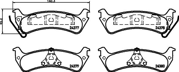 HELLA PAGID 8DB 355 012-491 - Bremžu uzliku kompl., Disku bremzes ps1.lv