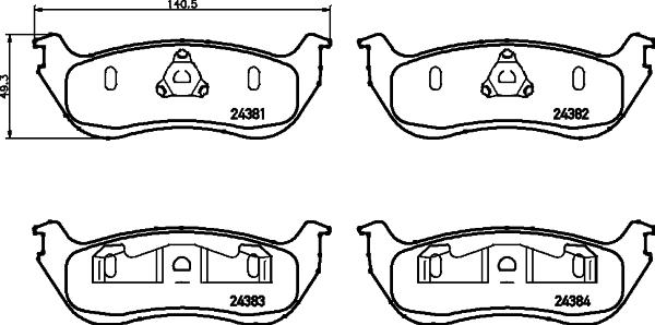 HELLA PAGID 8DB 355 012-481 - Bremžu uzliku kompl., Disku bremzes ps1.lv