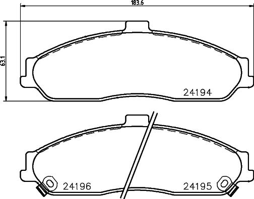 HELLA PAGID 8DB 355 012-561 - Bremžu uzliku kompl., Disku bremzes ps1.lv