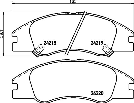 HELLA PAGID 8DB 355 028-301 - Bremžu uzliku kompl., Disku bremzes ps1.lv