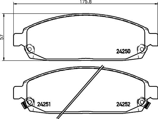 HELLA PAGID 8DB 355 012-101 - Bremžu uzliku kompl., Disku bremzes ps1.lv