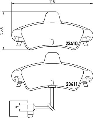 HELLA PAGID 8DB 355 012-201 - Bremžu uzliku kompl., Disku bremzes ps1.lv