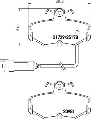 HELLA PAGID 8DB 355 017-631 - Bremžu uzliku kompl., Disku bremzes ps1.lv