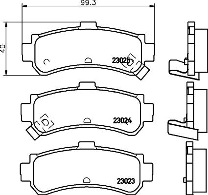 HELLA PAGID 8DB 355 017-191 - Bremžu uzliku kompl., Disku bremzes ps1.lv