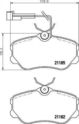 HELLA PAGID 8DB 355 017-831 - Bremžu uzliku kompl., Disku bremzes ps1.lv