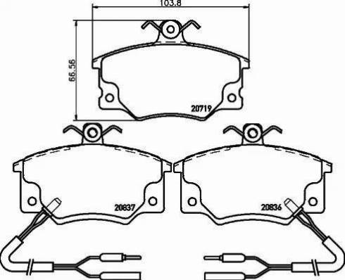 HELLA PAGID 8DB355017821 - Bremžu uzliku kompl., Disku bremzes ps1.lv