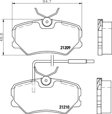 HELLA PAGID 8DB 355 017-741 - Bremžu uzliku kompl., Disku bremzes ps1.lv