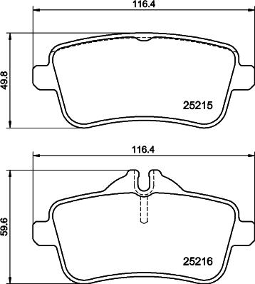 HELLA PAGID 8DB 355 039-851 - Bremžu uzliku kompl., Disku bremzes ps1.lv