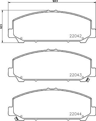 HELLA PAGID 8DB 355 036-741 - Bremžu uzliku kompl., Disku bremzes ps1.lv