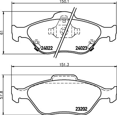 HELLA PAGID 8DB 355 030-221 - Bremžu uzliku kompl., Disku bremzes ps1.lv