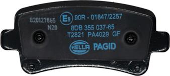 HELLA PAGID 8DB 355 037-651 - Bremžu uzliku kompl., Disku bremzes ps1.lv