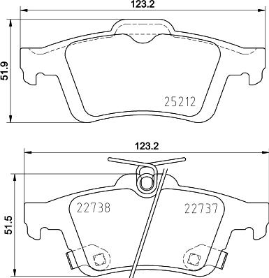 HELLA PAGID 8DB 355 037-661 - Bremžu uzliku kompl., Disku bremzes ps1.lv