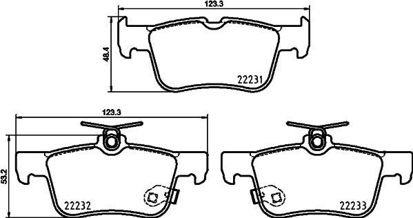 HELLA PAGID 8DB 355 037-791 - Bremžu uzliku kompl., Disku bremzes ps1.lv