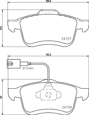 HELLA PAGID 8DB 355 024-691 - Bremžu uzliku kompl., Disku bremzes ps1.lv