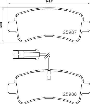 HELLA PAGID 8DB 355 024-871 - Bremžu uzliku kompl., Disku bremzes ps1.lv