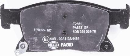 HELLA PAGID 8DB 355 024-781 - Bremžu uzliku kompl., Disku bremzes ps1.lv