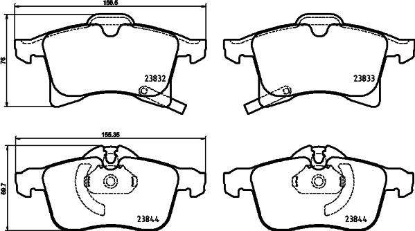 HELLA PAGID 8DB 355 025-191 - Bremžu uzliku kompl., Disku bremzes ps1.lv