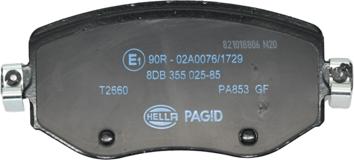 HELLA PAGID 8DB 355 025-851 - Bremžu uzliku kompl., Disku bremzes ps1.lv