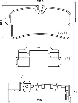 HELLA PAGID 8DB 355 025-291 - Bremžu uzliku kompl., Disku bremzes ps1.lv