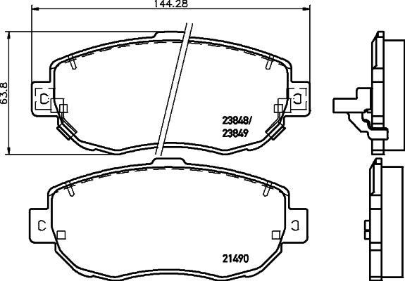 HELLA PAGID 8DB 355 026-991 - Bremžu uzliku kompl., Disku bremzes ps1.lv