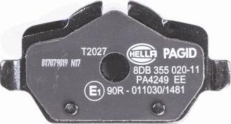 HELLA PAGID 8DB 355 020-111 - Bremžu uzliku kompl., Disku bremzes ps1.lv