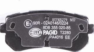 HELLA PAGID 8DB 355 020-851 - Bremžu uzliku kompl., Disku bremzes ps1.lv