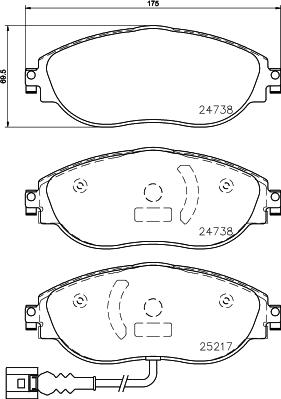 HELLA PAGID 8DB 355 021-971 - Bremžu uzliku kompl., Disku bremzes ps1.lv