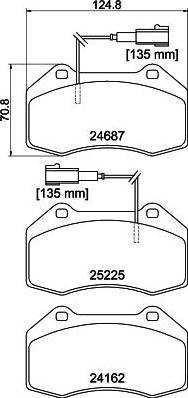 HELLA PAGID 8DB 355 021-621 - Bremžu uzliku kompl., Disku bremzes ps1.lv