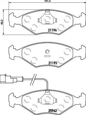 HELLA PAGID 8DB 355 021-201 - Bremžu uzliku kompl., Disku bremzes ps1.lv