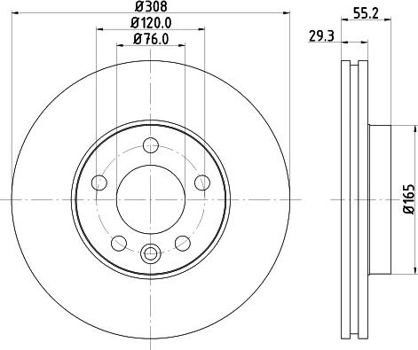 HELLA PAGID 8DD 355 109-651 - Bremžu diski ps1.lv