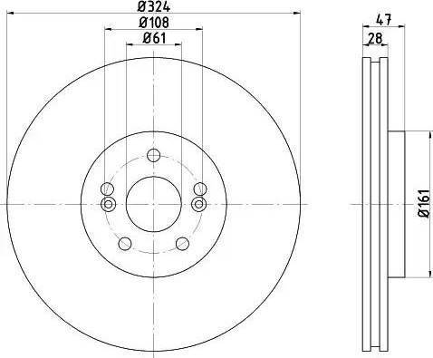 HELLA PAGID 8DD 355 109-361 - Bremžu diski ps1.lv